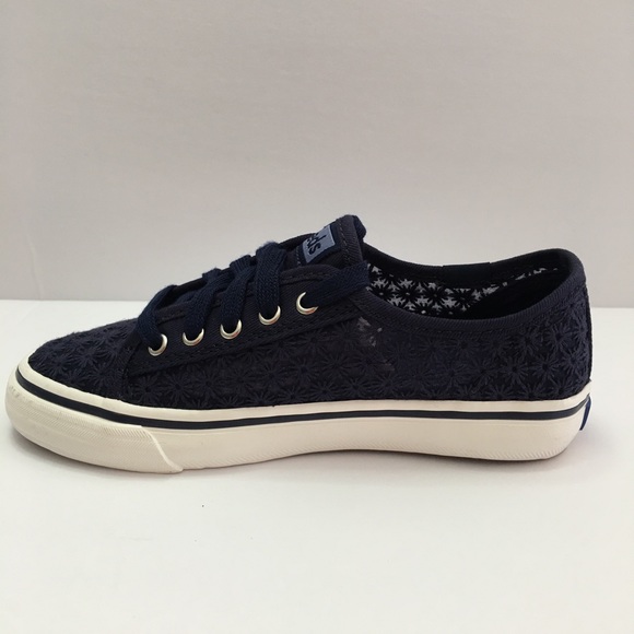 Keds Girls Double Up Navy Eyelet Sneaker - Picture 5 of 7